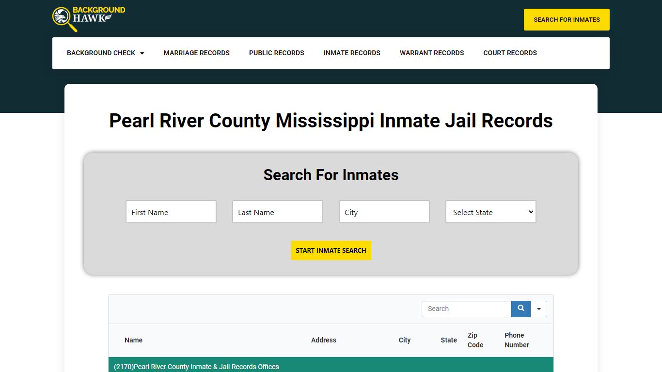 Inmate Jail Records in Pearl River County , Mississippi